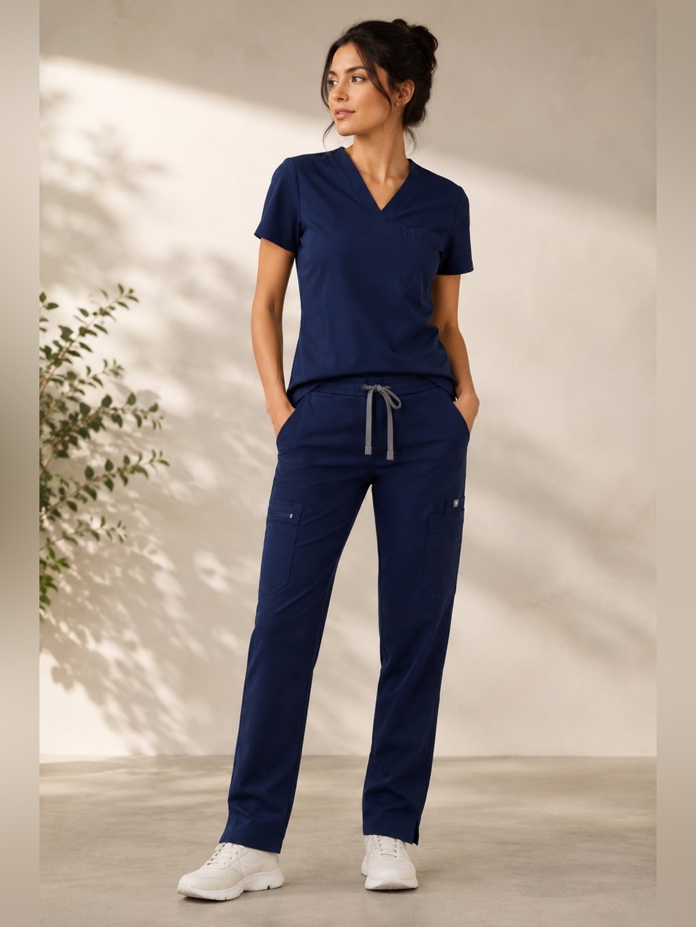 FIGS Yola Scrub Pants XXS Petite Navy Blue Low Rise Straight Leg Medical Nurse